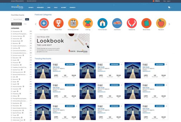 ShareASale merchant overview, choose who you would like to promote and send a request.