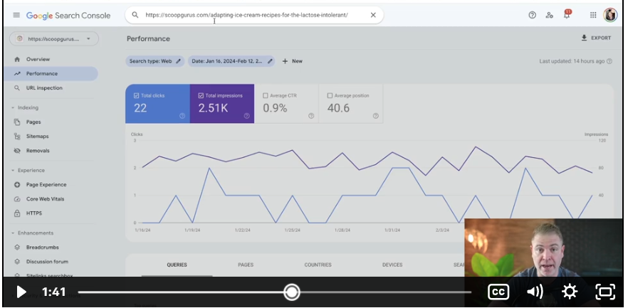 Screen Shot Of Google Search Console
